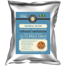 Coriolus Creek Mini Oatmeal Raisin Cookies Snack Pack With Immune Supporting Coriolus Versicolor Mushroom